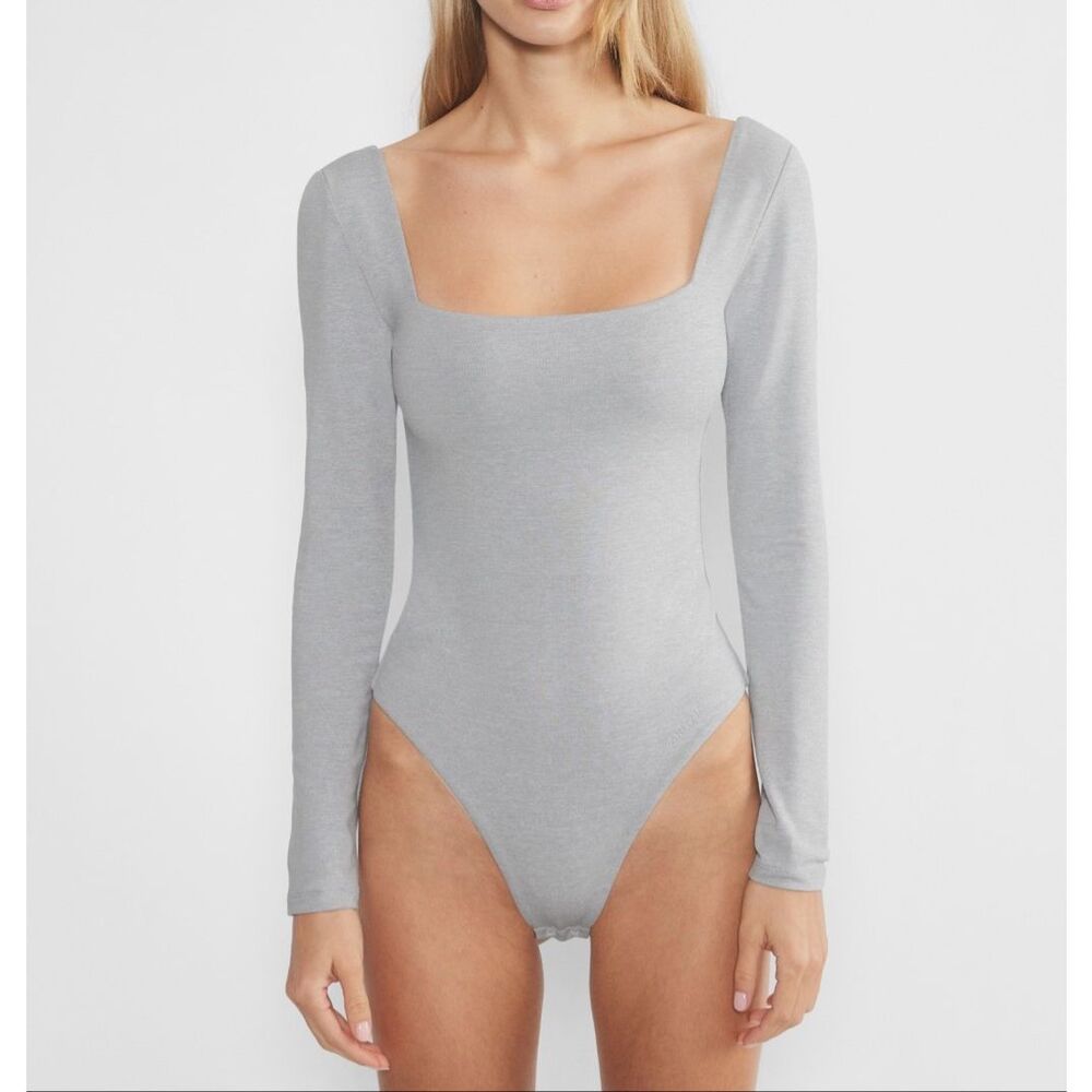 Aritzia Original Contour Headway Square Neck Bodysuit gray small NEW